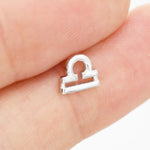 Pair of Zodiac Stud Earring in Sterling Silver, Silver or Gold, Horoscope Earrings