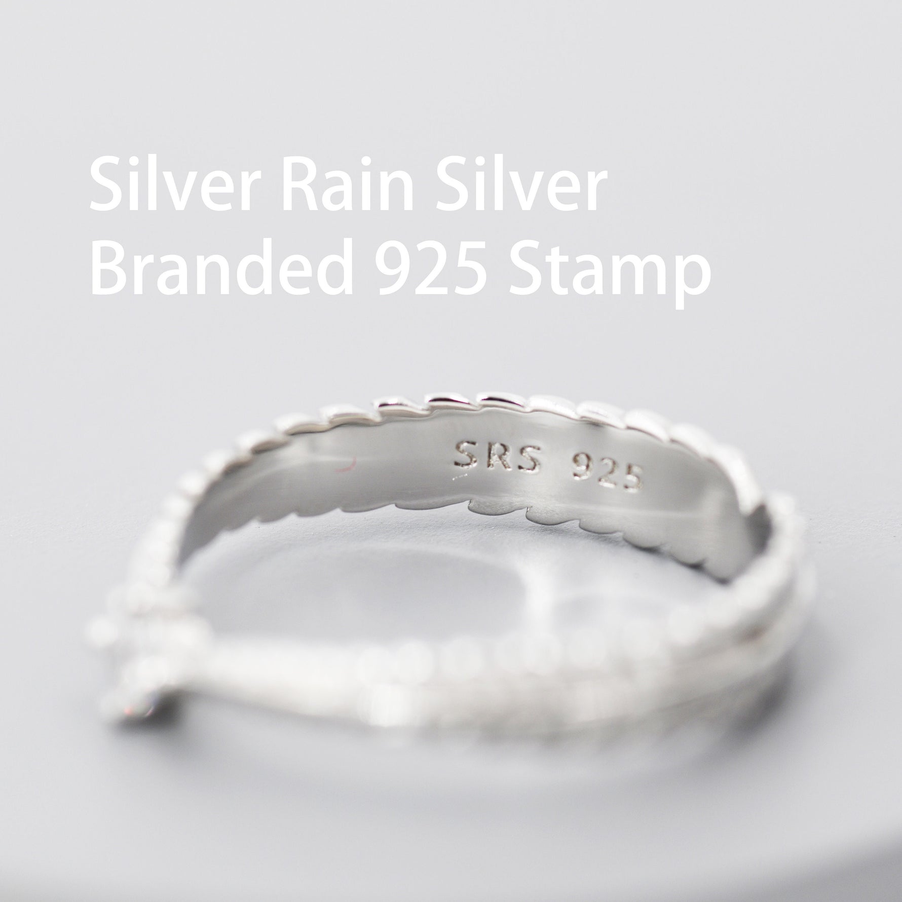 Sterling Silver Fern Leaf CZ Ring, Eternity Ring, Friendship Ring, Nature Inspired Jewellery US 5 - 8