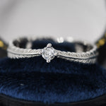 Sterling Silver Fern Leaf CZ Ring, Eternity Ring, Friendship Ring, Nature Inspired Jewellery US 5 - 8