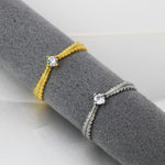 Sterling Silver Fern Leaf CZ Ring, Eternity Ring, Friendship Ring, Nature Inspired Jewellery US 5 - 8