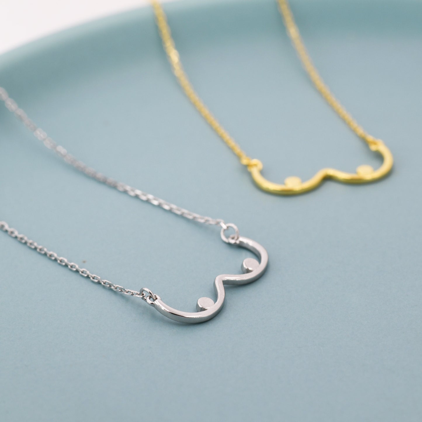 Boob Pendant Necklace in Sterling Silver, Breast Pendant, Silver or Gold, Feminist Jewellery,