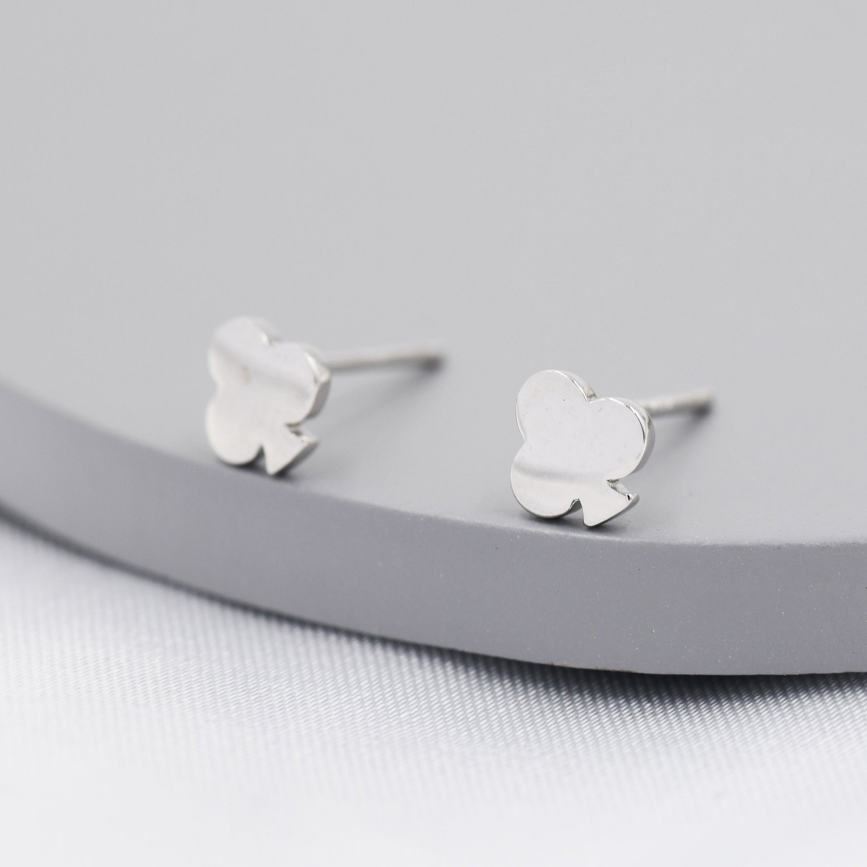 Card Suit Stud Earrings in Sterling Silver, Spade Earrings, Club Earring, Poker Set Earrings