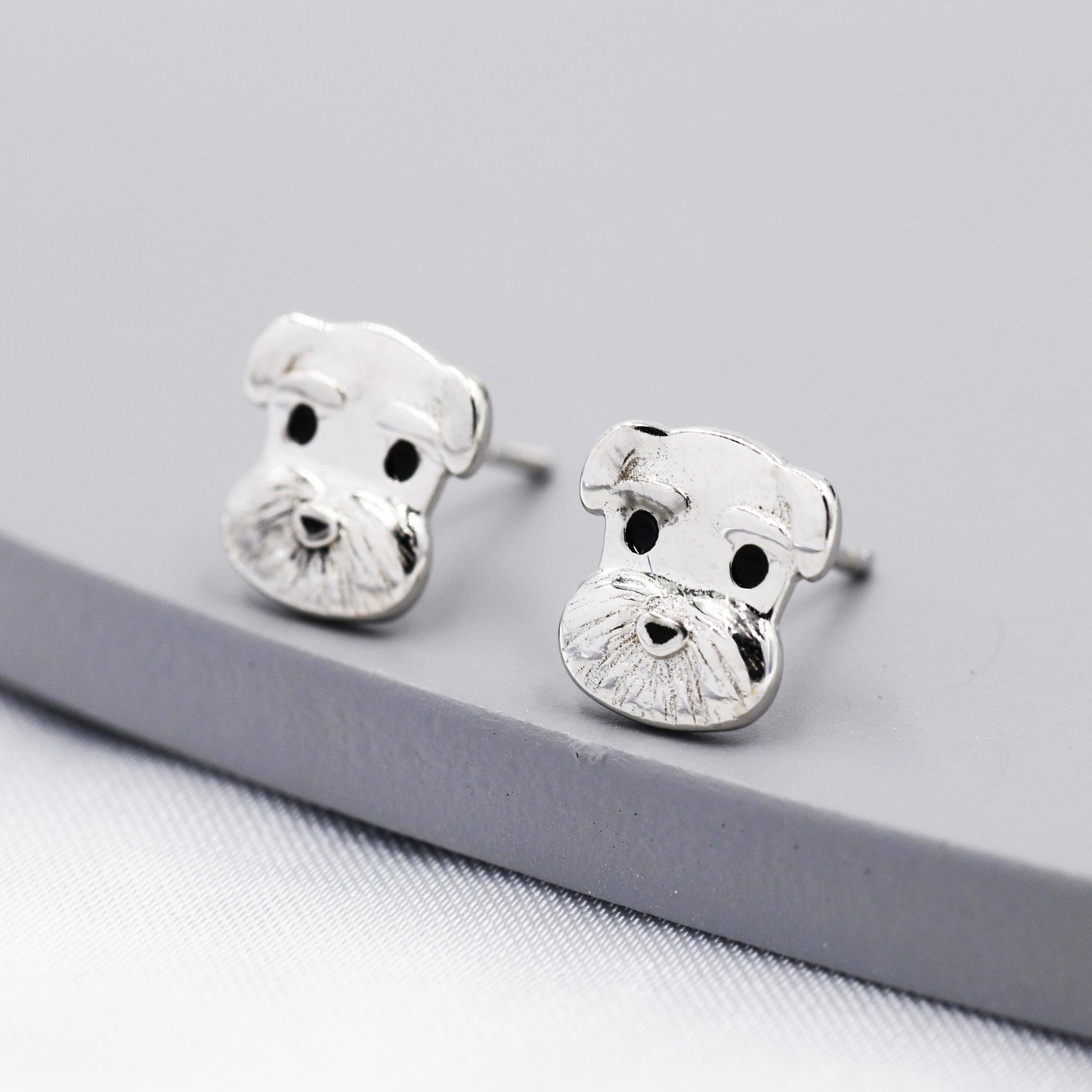 Schnauzer Dog Stud Earrings in Sterling Silver, Dog Earrings, Animal Earrings, Pet Lover