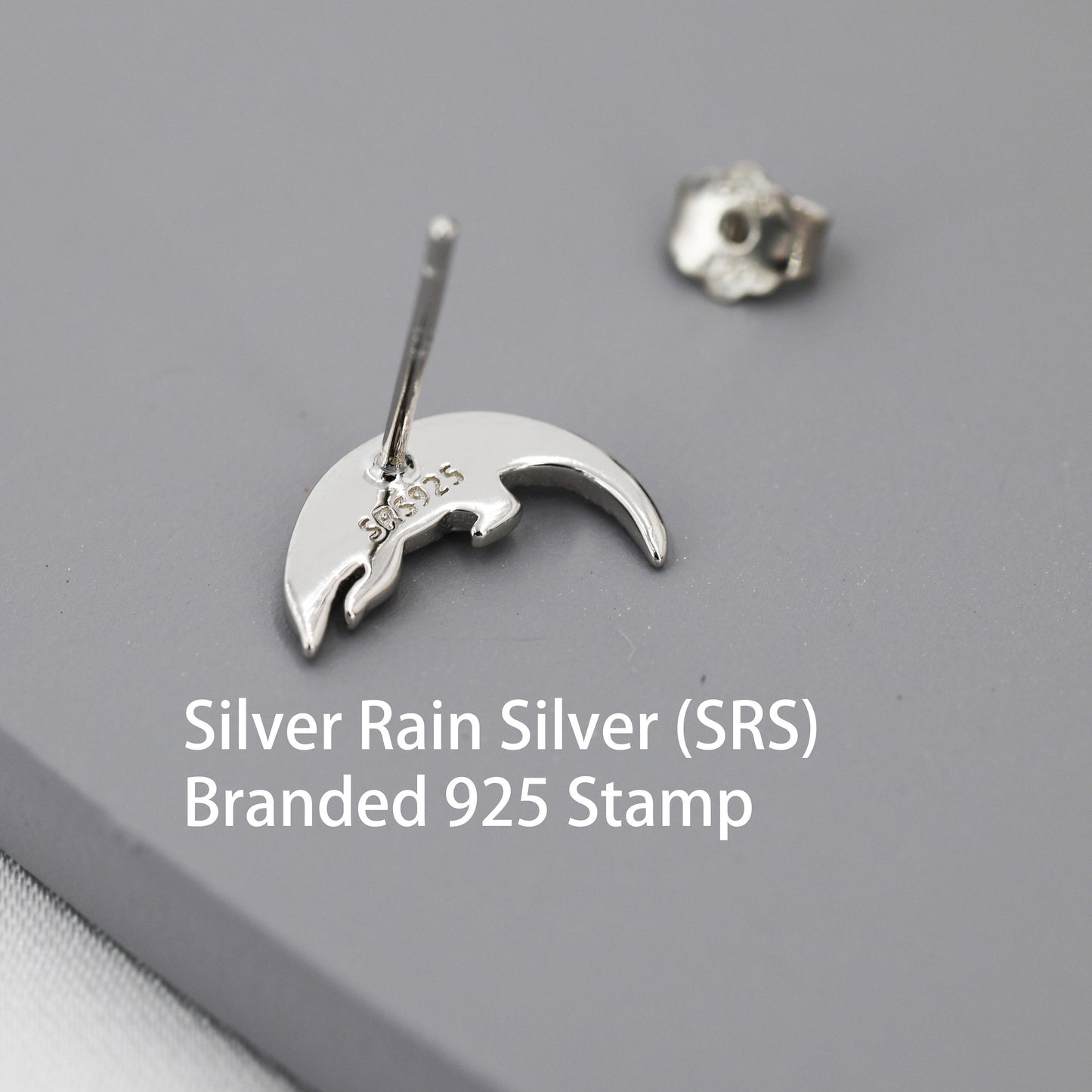 Pangolin Stud Earrings in Sterling Silver, Silver or Gold, Ant Eater Earrings, Nature Inspired Animal Earrings