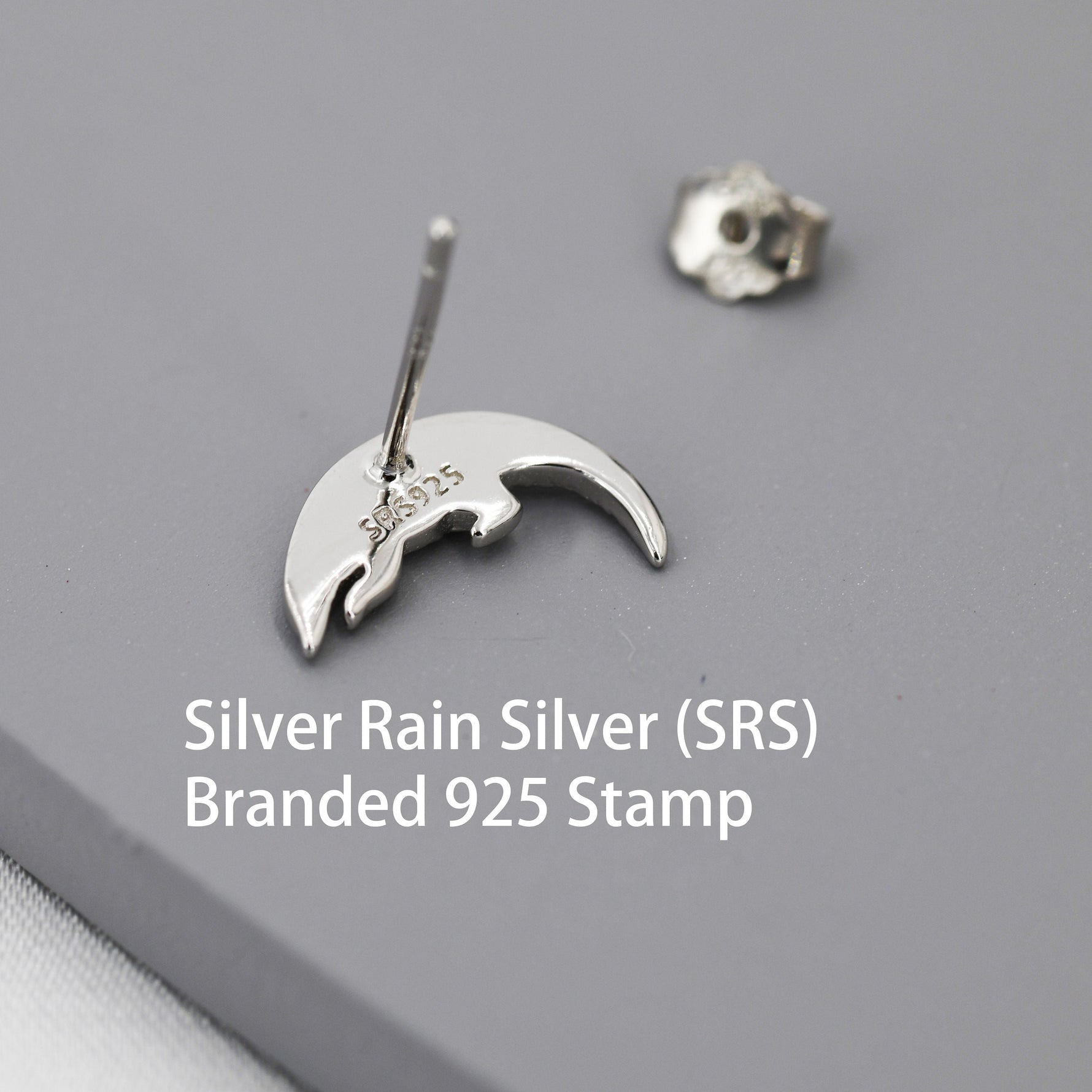 Pangolin Stud Earrings in Sterling Silver, Silver or Gold, Ant Eater Earrings, Nature Inspired Animal Earrings