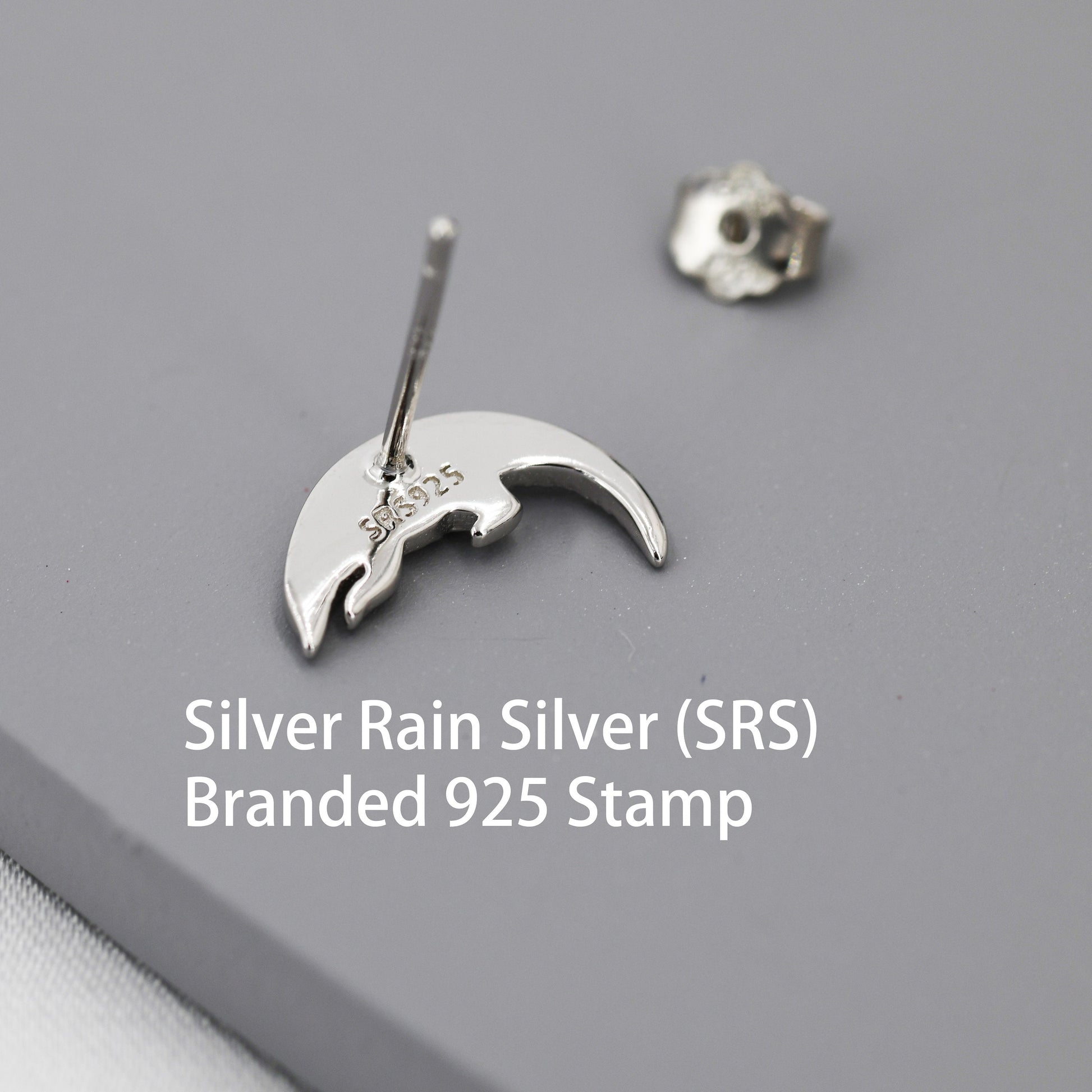 Pangolin Stud Earrings in Sterling Silver, Silver or Gold, Ant Eater Earrings, Nature Inspired Animal Earrings