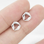 Tiny Mobius Strip Stud Earrings in Sterling Silver, Silver or Gold, Geometric Minimalist Design, Mobius Circle Stud, Tiny Stud