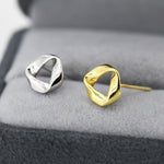 Tiny Mobius Strip Stud Earrings in Sterling Silver, Silver or Gold, Geometric Minimalist Design, Mobius Circle Stud, Tiny Stud