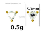 Trillion Cut Aquamarine Blue CZ Stud Earrings in Sterling Silver, Silver or Gold, Blue Cubic Zirconia Crystal Earrings, March Earrings