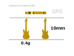 Tiny Electric Guitar Stud Earrings in Sterling Silver, Silver or Gold, Quirky Whimsical Earrings, Music Earrings