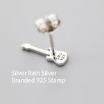 Tiny Electric Guitar Stud Earrings in Sterling Silver, Silver or Gold, Quirky Whimsical Earrings, Music Earrings