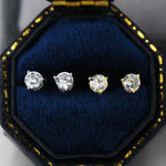 Tiny Three Prong Single CZ Stud Earrings in Sterling Silver, Silver or Gold, 3mm CZ, Diamond Stud, Classic Minimalist Design