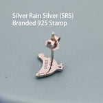 Chicken Stud Earrings in Sterling Silver, Nature Inspired Bird Earrings, Farm Animal Earrings