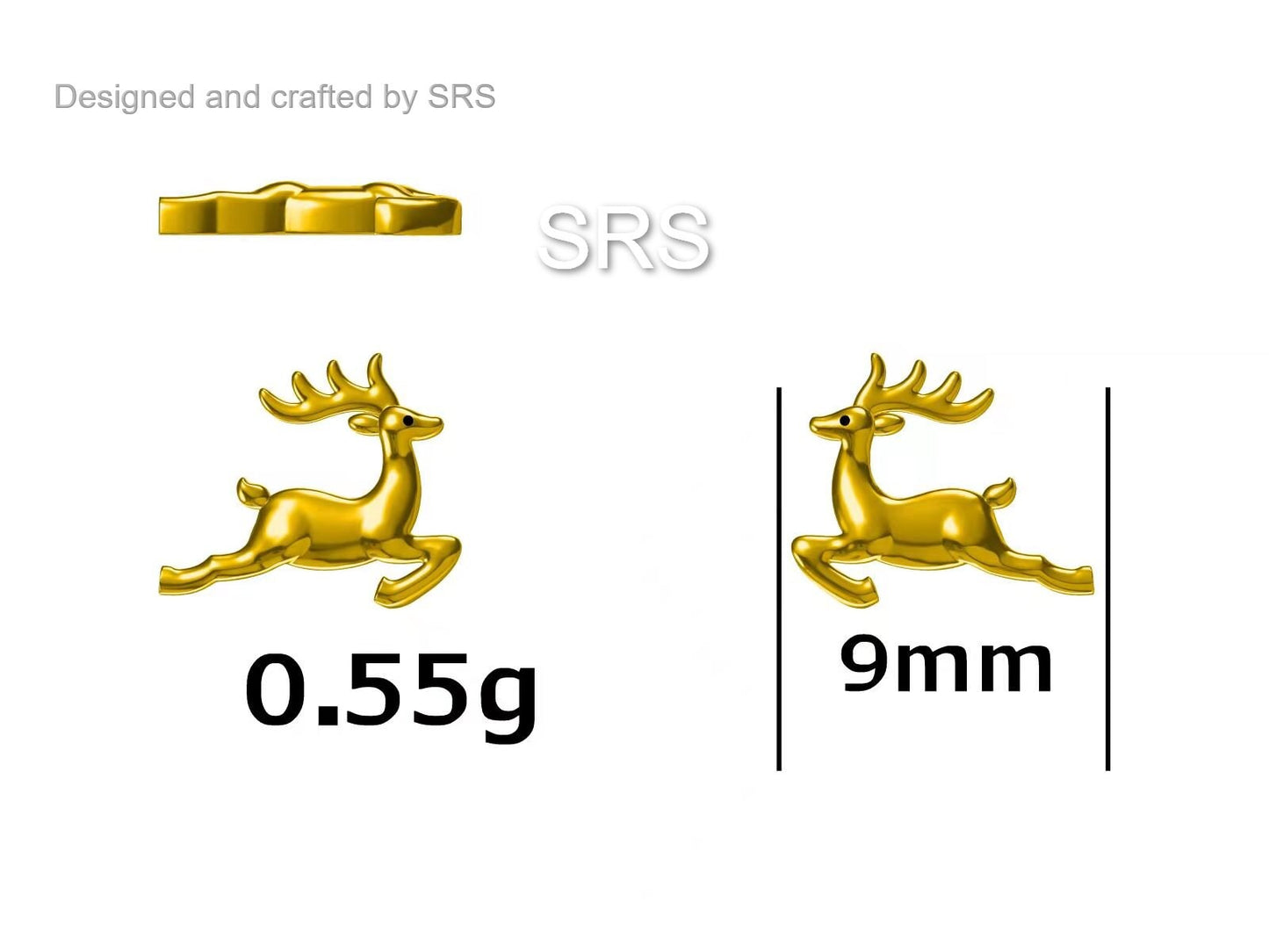 Running Reindeer Stud Earrings in Sterling Silver, Silver or Gold, Nature Inspired Animal Earrings