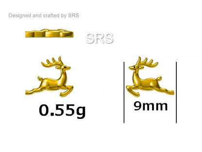 Running Reindeer Stud Earrings in Sterling Silver, Silver or Gold, Nature Inspired Animal Earrings