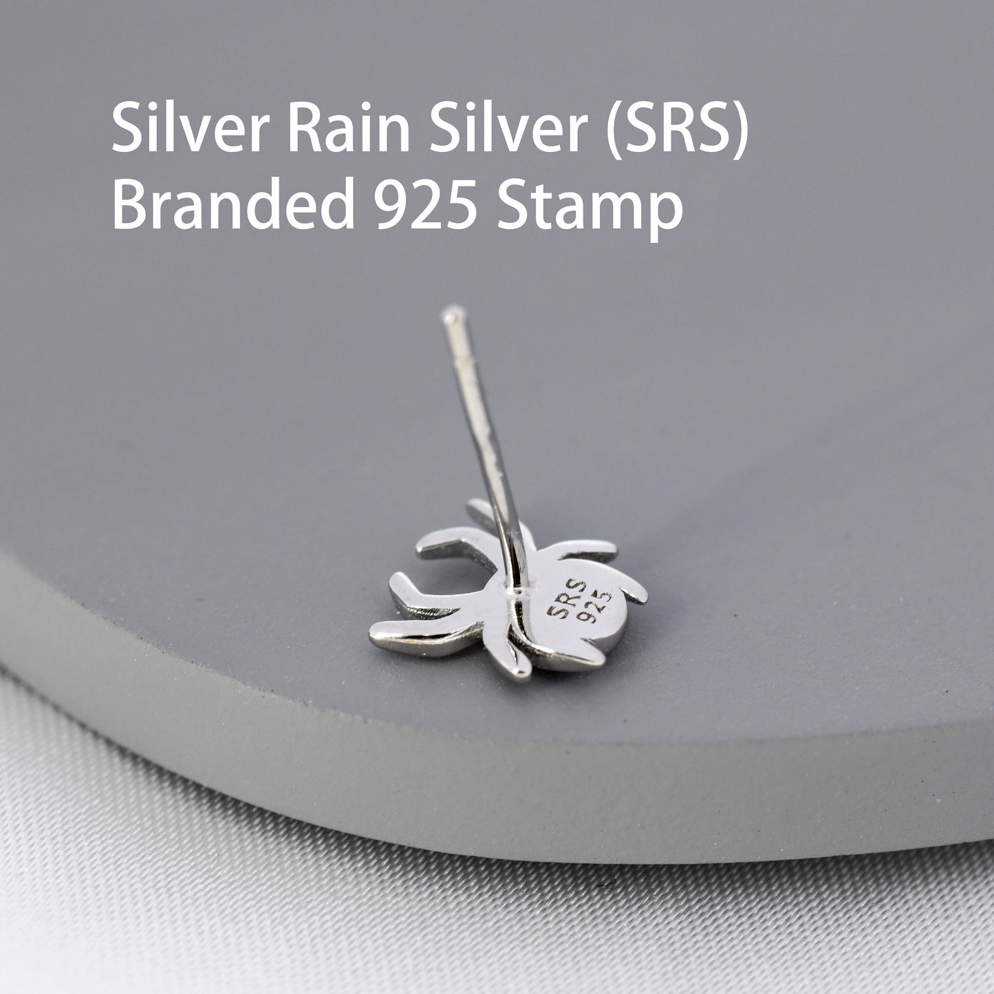 Spider Stud Earrings in Sterling Silver, Silver or Gold, Animal Earrings, Nature Inspired, Insect Earrings