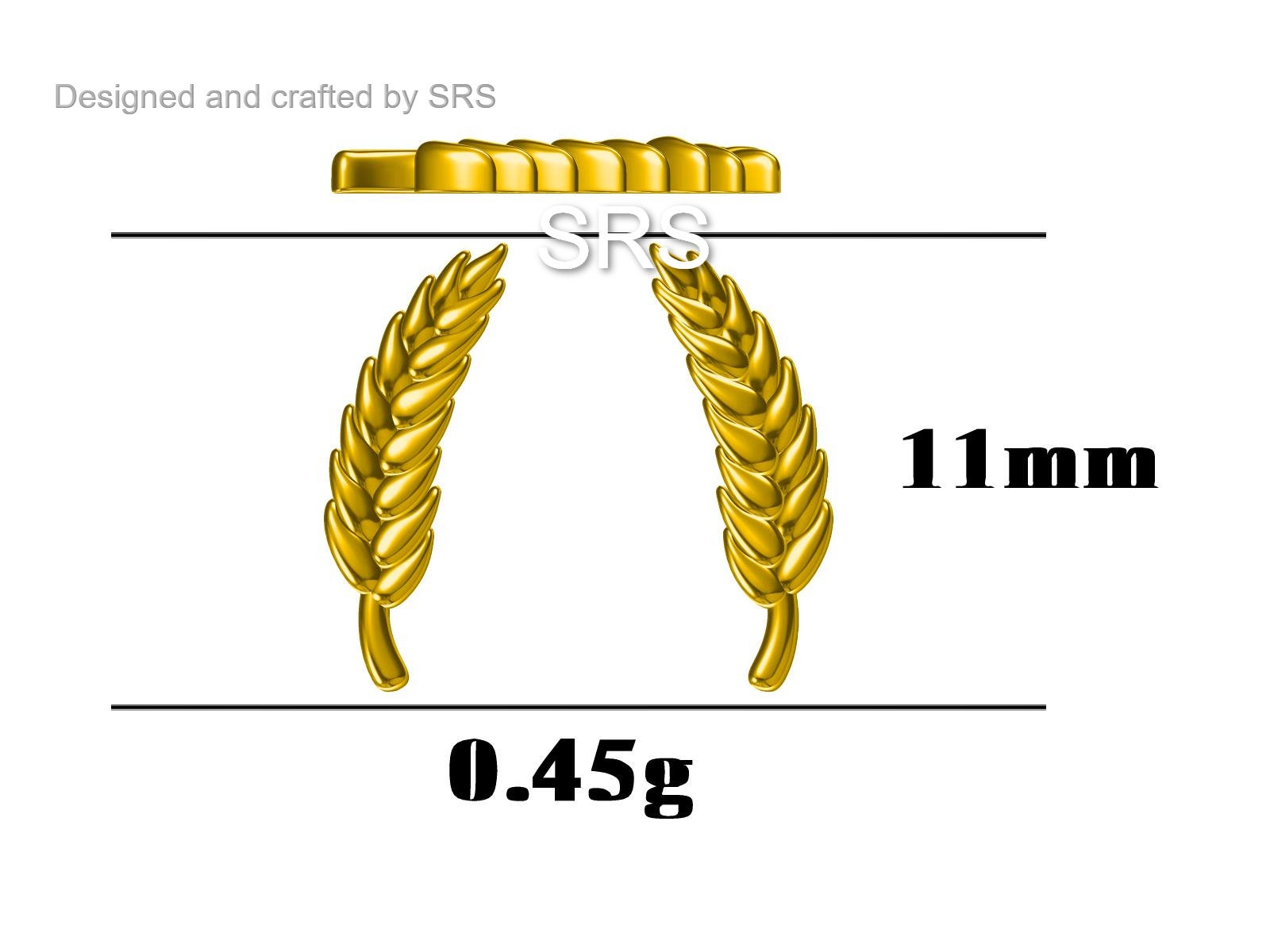 Wheat Stud Earrings in Sterling Silver, Silver or Gold, Nature Inspired, Botanical Earrings