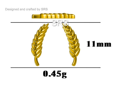 Wheat Stud Earrings in Sterling Silver, Silver or Gold, Nature Inspired, Botanical Earrings