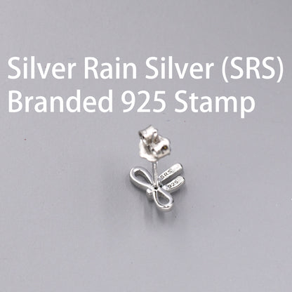 Ribbon Bow Stud Earrings in Sterling Silver, Silver or Gold, Dainty Earrings, Bridesmaid's Jewellery