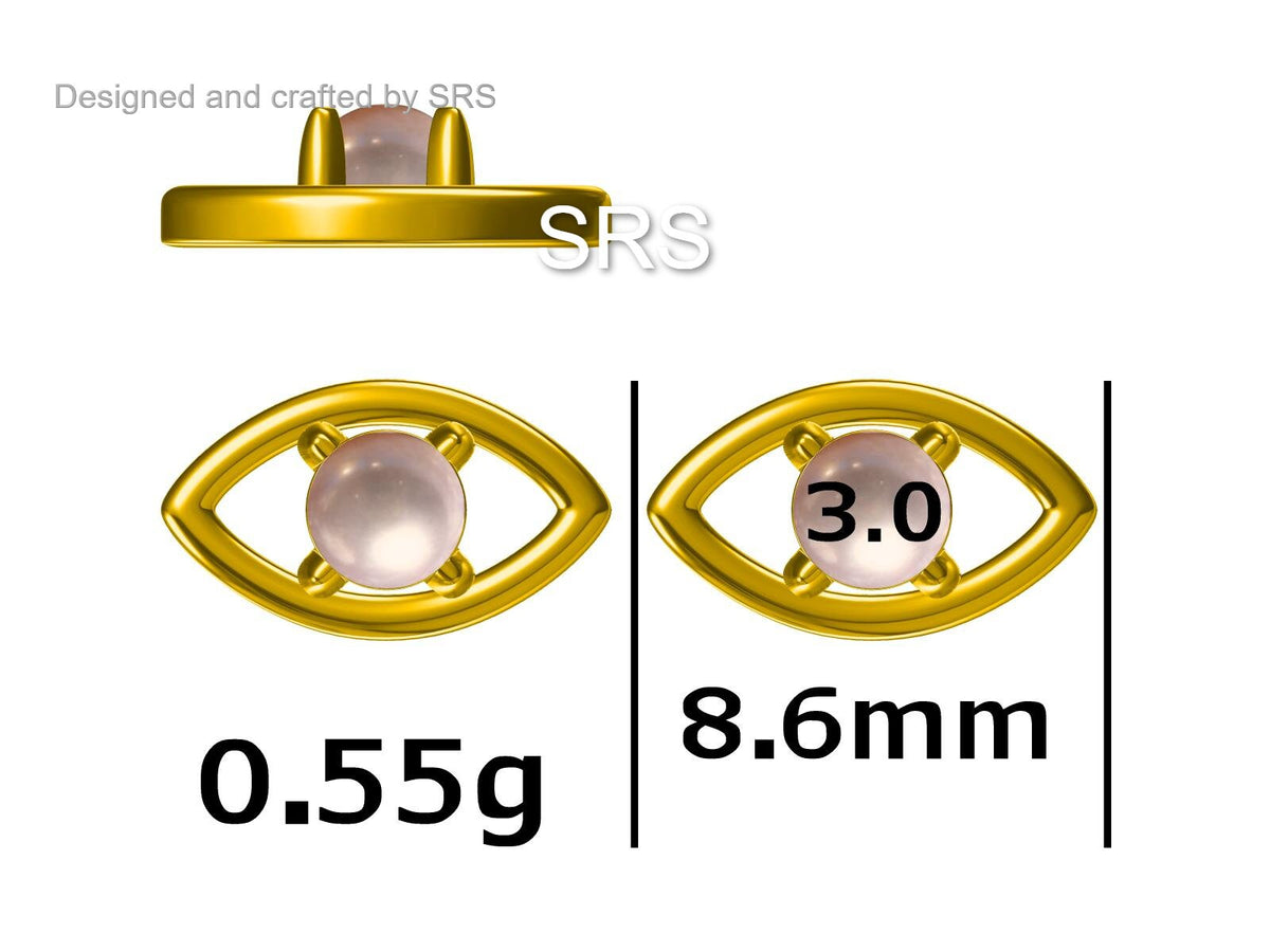Opal Eye Stud Earrings in Sterling Silver, Silver or Gold, Eye Earrings, Opal Earrings