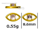 Opal Eye Stud Earrings in Sterling Silver, Silver or Gold, Eye Earrings, Opal Earrings