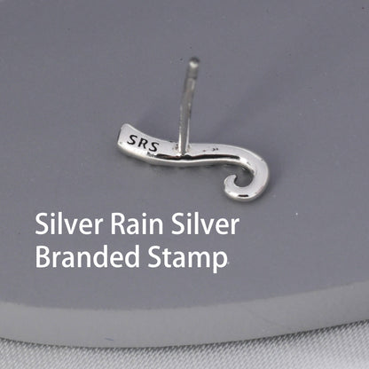 Octopus Tentacle Stud Earrings in Sterling Silver, Silver or Gold, Dainty Earrings, Nature Inspired Animal Earrings, Stacking Earrings