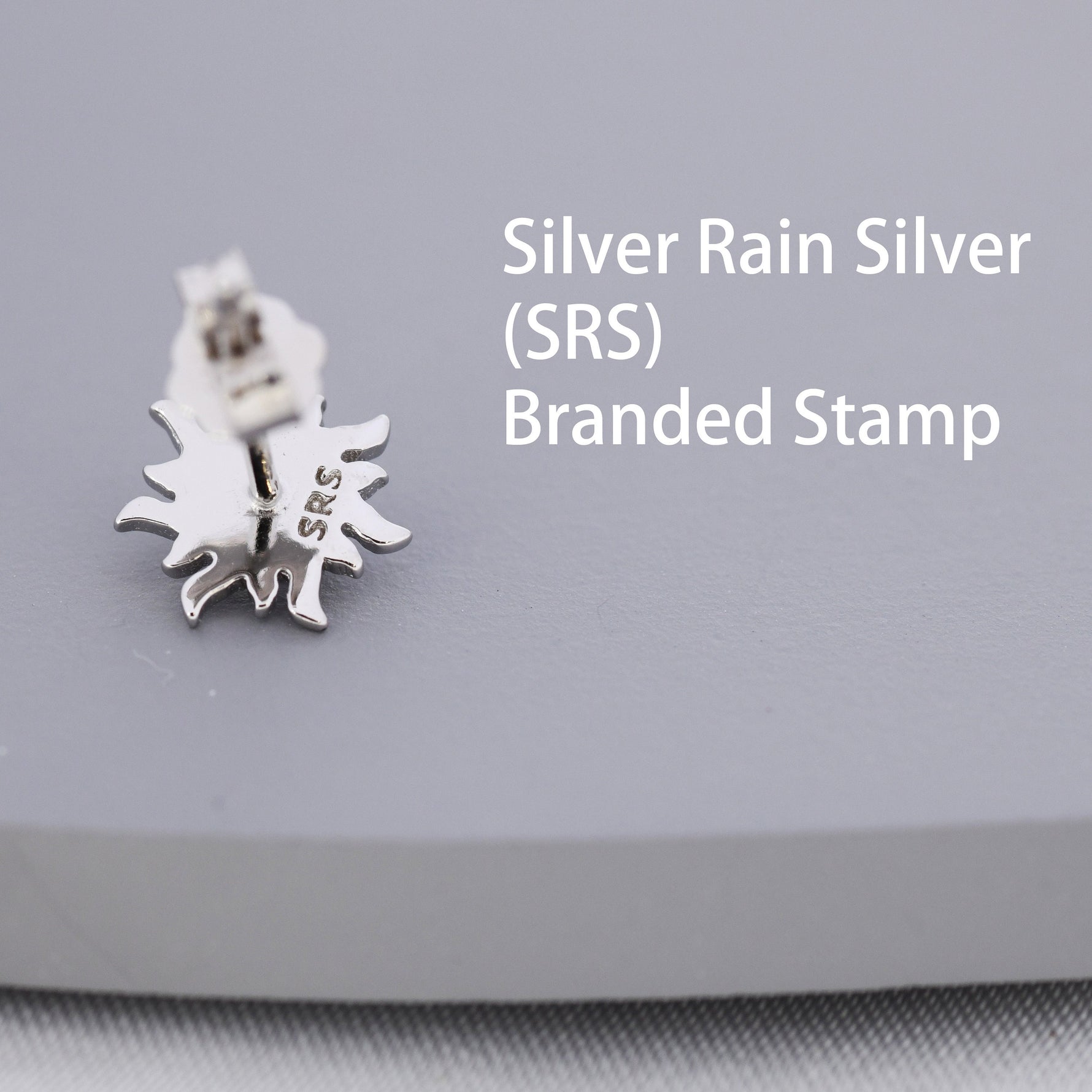 Tiny Sun Stud Earrings in Sterling Silver with Simulated Moonstone, Silver or Gold, Sun Earrings, Celestial Earrings