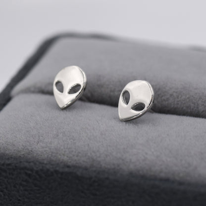 Alien Stud Earrings in Sterling Silver, Silver or Gold, UFO Earrings, Fun and Quirky Jewellery