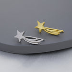 Shooting Star Crawler Earrings in Sterling Silver, Silver or Gold, Star Ear Crawlers, Ear Climbers