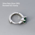 Emerald Green Heart CZ Huggie Hoop in Sterling Silver, Silver or Gold, 8mm Inner Diameter, Stacking Earrings