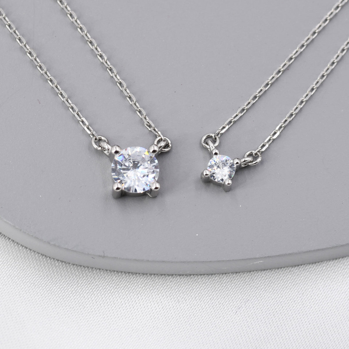 CZ Solitaire Pendant Necklace