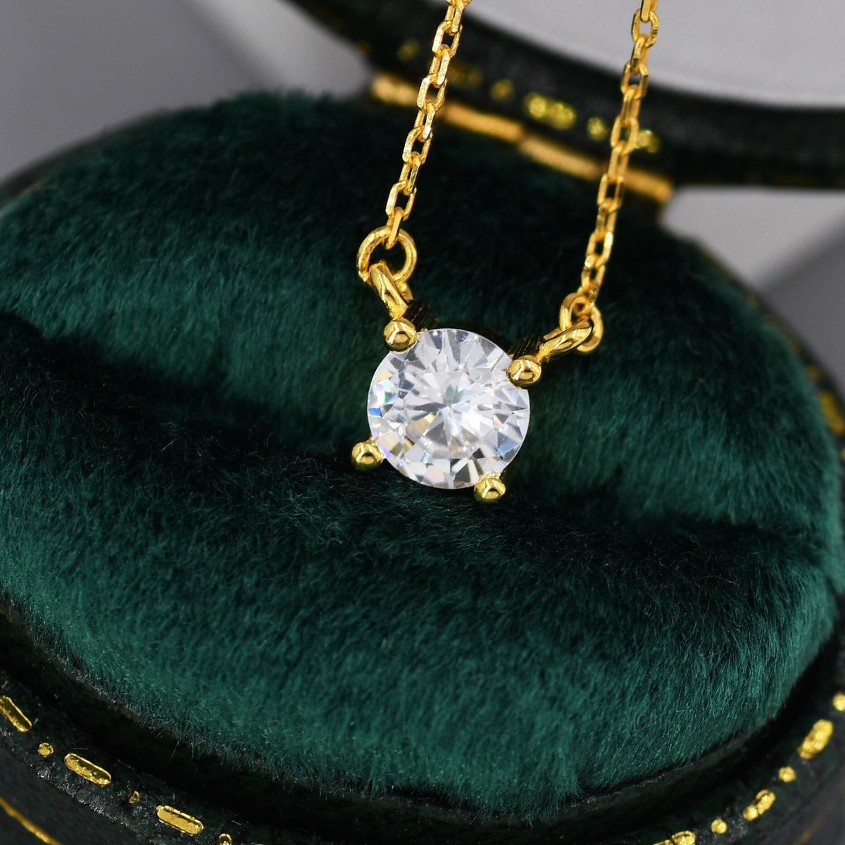CZ Solitaire Pendant Necklace