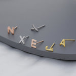 ONE Small Initial Letter Stud Earring in Sterling Silver, Silver, Rose Gold, Gold, Personalised, Alphabet Letter Monogram