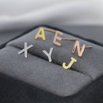 ONE Small Initial Letter Stud Earring in Sterling Silver, Silver, Rose Gold, Gold, Personalised, Alphabet Letter Monogram