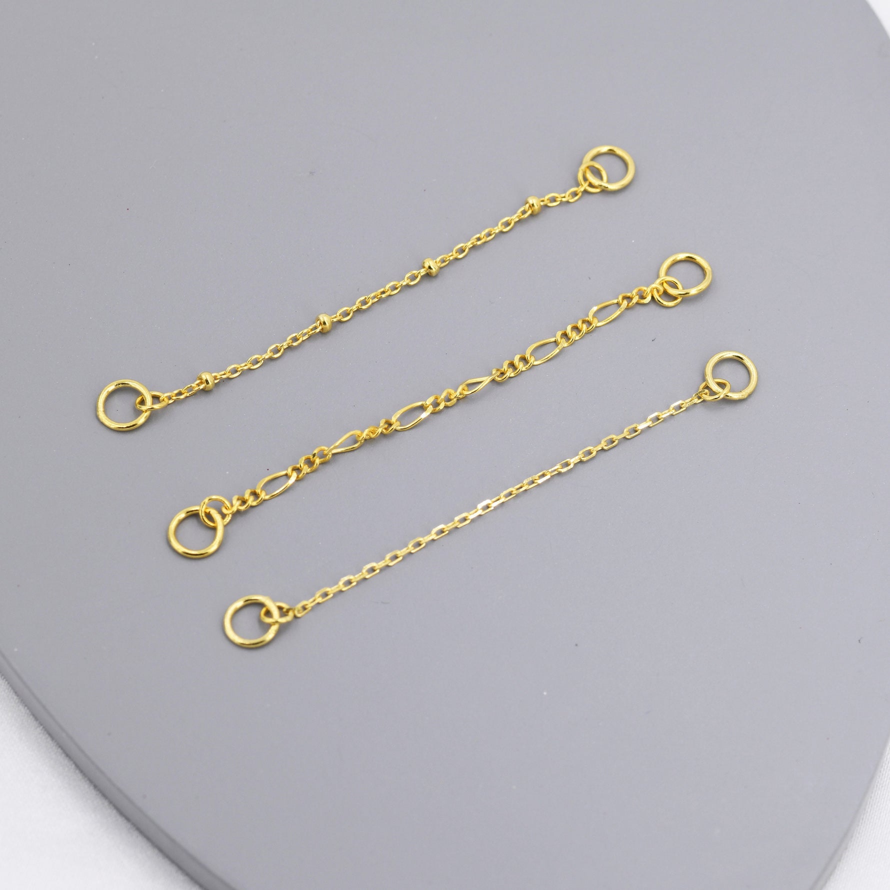 Hoop Earring Linking Chains in Sterling Silver, Silver or Gold, Multiple Piercing Hoop Linkers, 5cm chains