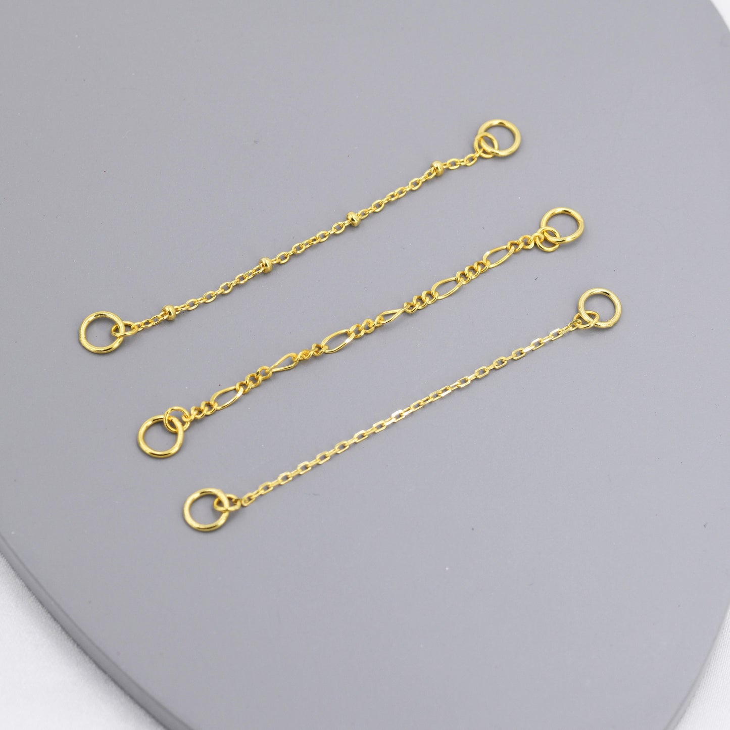 Hoop Earring Linking Chains in Sterling Silver, Silver or Gold, Multiple Piercing Hoop Linkers, 5cm chains