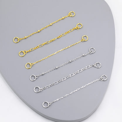 Hoop Earring Linking Chains in Sterling Silver, Silver or Gold, Multiple Piercing Hoop Linkers, 5cm chains