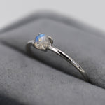 Genuine Moonstone Ring in Sterling Silver, US 5 - 8, Natural Moonstone Ring