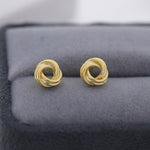 Sterling Silver Love Knot Stud Earrings, Also in Gold Finish or Rose Gold Finish, Dainty Knot Earrings, Bridesmaid's Jewellery