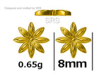 Star Anise Stud Earrings in Sterling Silver, Silver or Gold, Flower Earrings