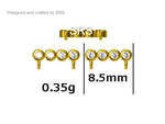 CZ Horizontal Bar Chained Stud Earrings in Sterling Silver, Silver, Gold or Rose Gold, Dangle Chain Earrings, Single Piercing