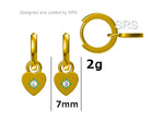 Sterling Silver Starburst Heart Hoop Earrings, Detachable Heart Charm Hoop Earrings, Silver or Gold, Interchangeable and detachable