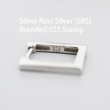 Square Hoop Earrings in Sterling Silver, Silver or Gold, Skinny Geometric Hoop Earrings, 12mm Minimalist Hoops