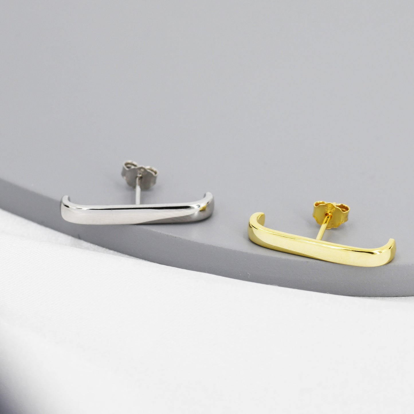 Minimalist Earlobe Cuff Earring in Sterling Silver, Simple Suspender Earring, Lobe Cuff, Silver or Gold