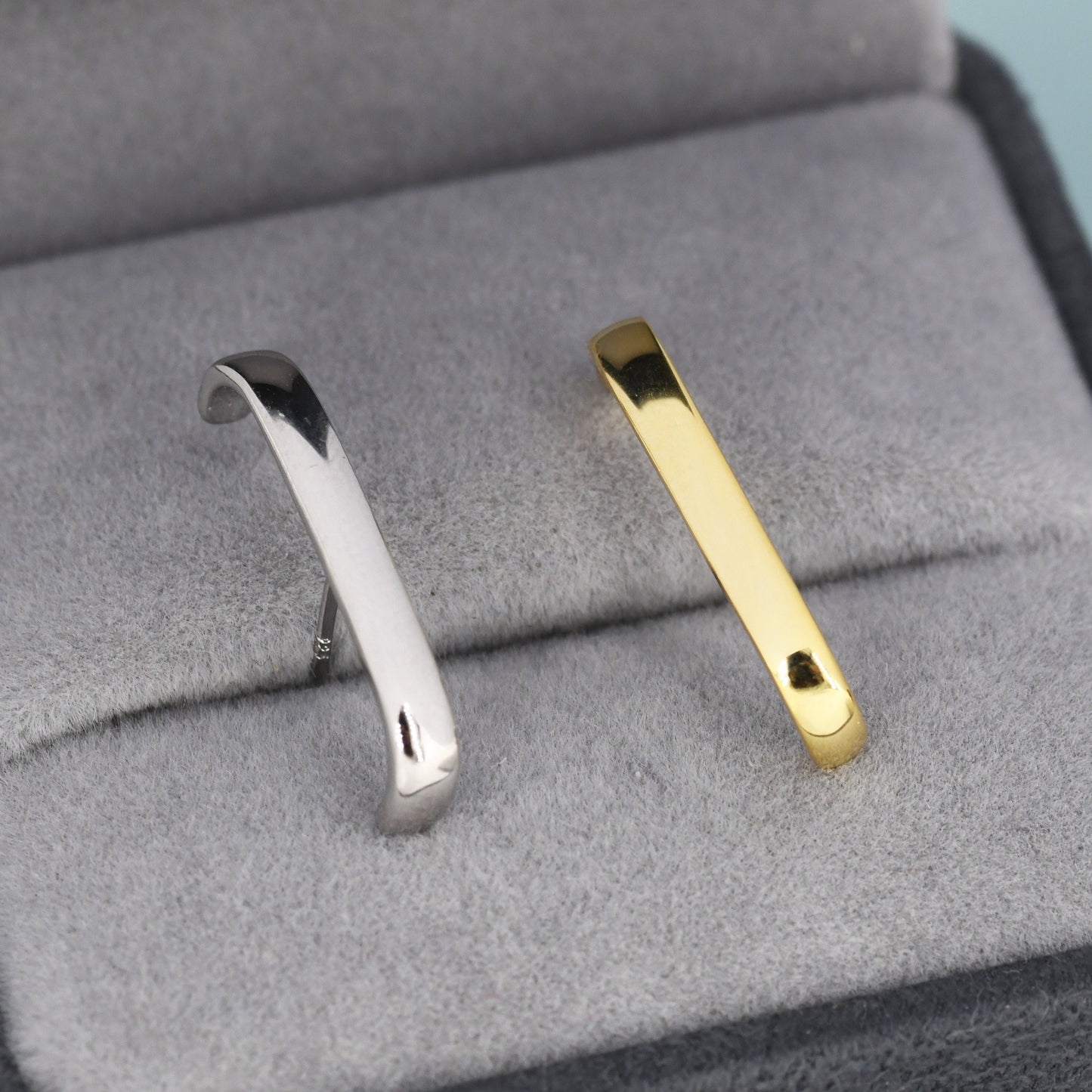 Minimalist Earlobe Cuff Earring in Sterling Silver, Simple Suspender Earring, Lobe Cuff, Silver or Gold