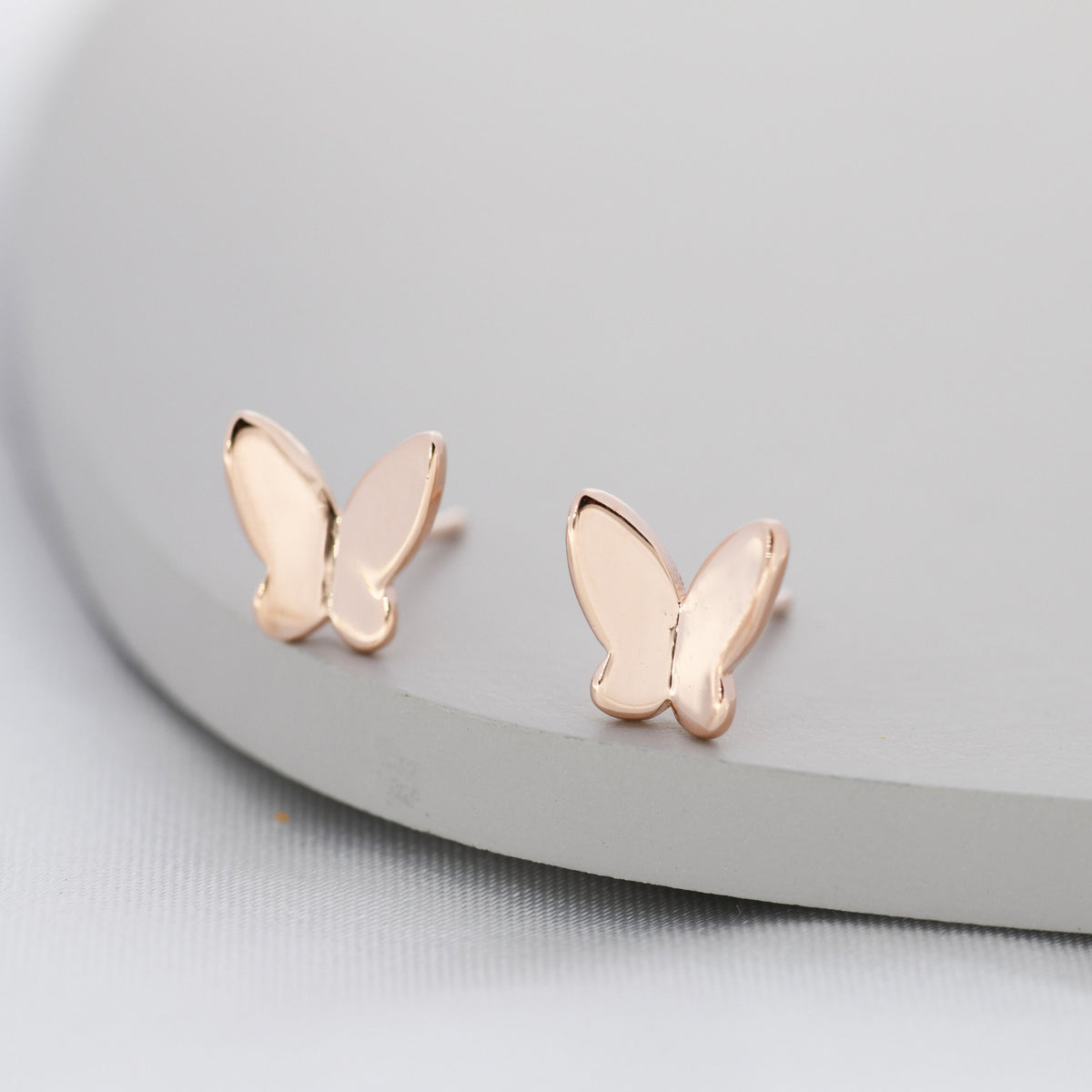 Sterling Silver Butterfly Stud Earrings, Silver, Gold or Rose Gold, Dainty Butterfly Earrings, Bridesmaid's Jewellery