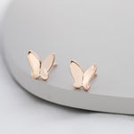 Sterling Silver Butterfly Stud Earrings, Silver, Gold or Rose Gold, Dainty Butterfly Earrings, Bridesmaid's Jewellery