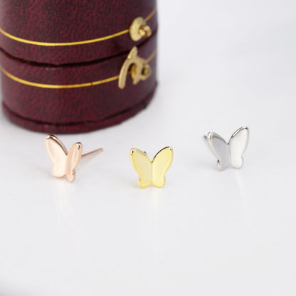 Sterling Silver Butterfly Stud Earrings,  Silver, Gold or Rose Gold,  Dainty Butterfly Earrings, Bridesmaid&#39;s Jewellery