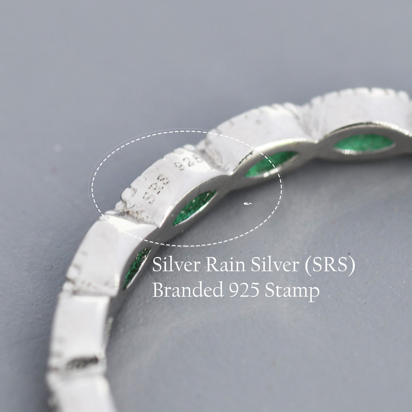 Emerald Marquise CZ Infinity Ring in Sterling Silver, Silver or Gold, Skinny Marquise Ring US 5 - 8