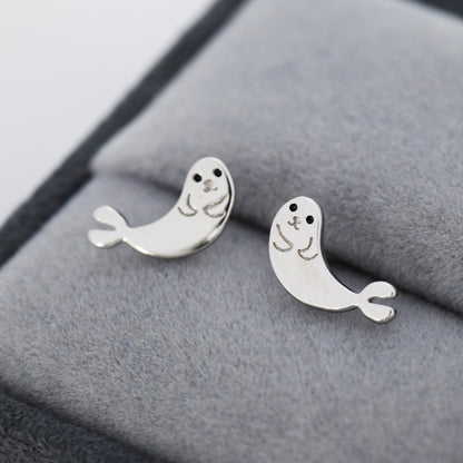 Seal Stud Earrings in Sterling Silver, Cute Baby Seal Earrings, Nature Inspired Animal Earrings